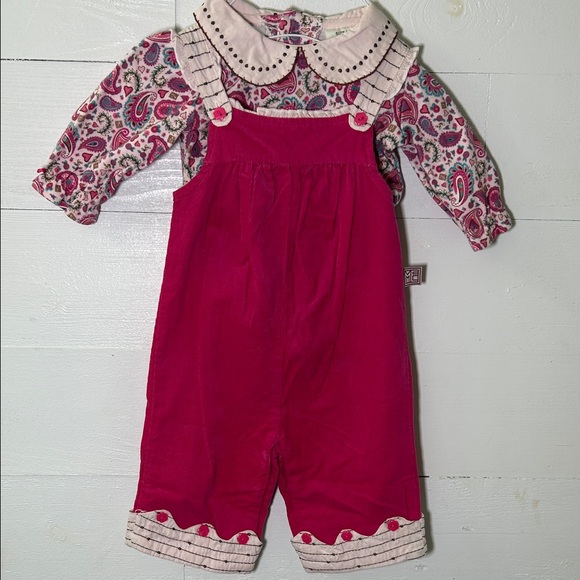 Mary Engelbreit Other - Mary Engelbreit Baby Pink Paisley Baby Outfit with Collar